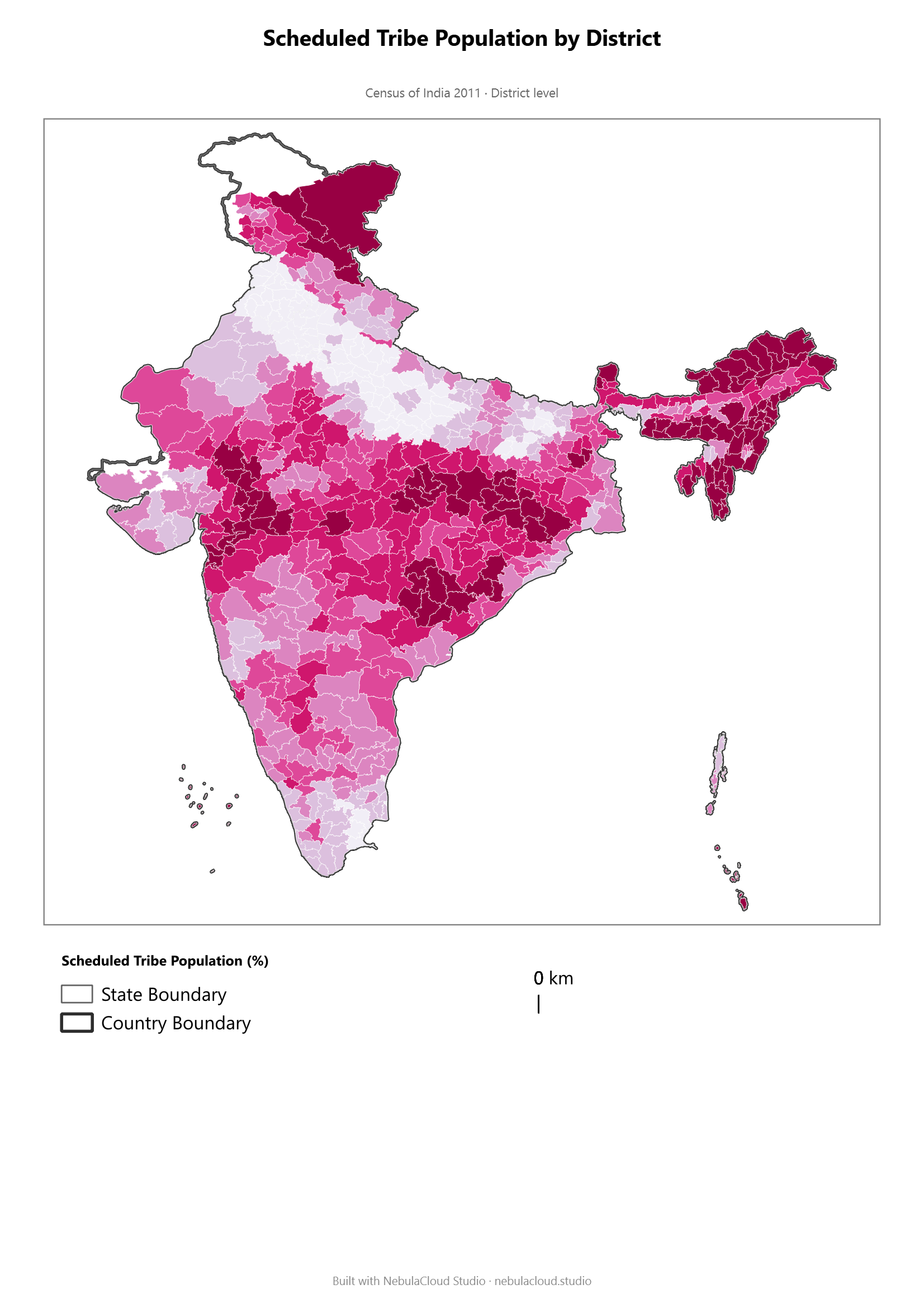 Scheduled Tribe Population by District
